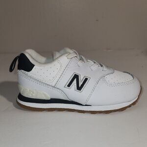 New Balance Kids White and Black Sneakers